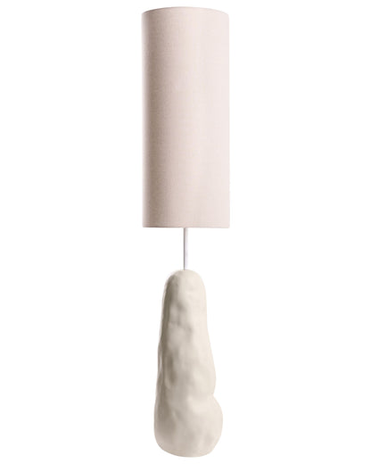 Beige Ceramic Floor Lamp With Tilt Fabric Shade
