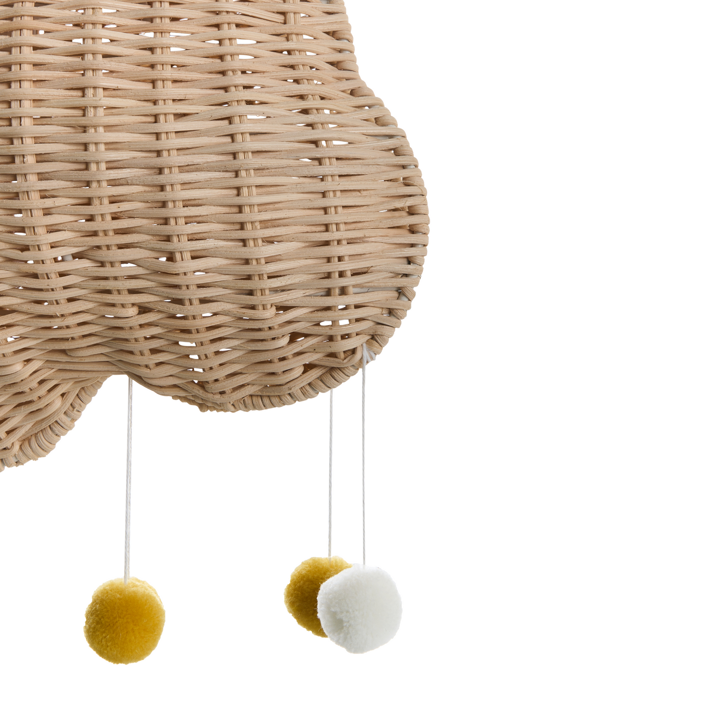 Cloud Pendant Lamp Natural Rattan Hand Woven Shade Soft Cloud Shape For Cozy Kids Bedroom Ceiling Light