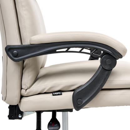 Executive Office Chair Beige Faux Leather Height Adjustable