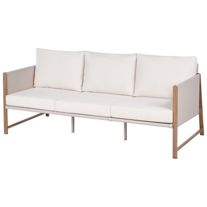 5 Seater Garden Sofa Set With Cushions Ottoman Glass Table