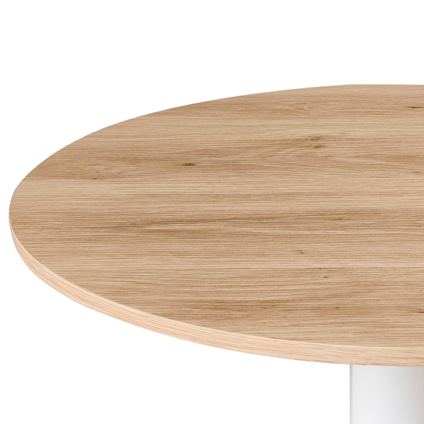 Garden Bistro Round Coffee Table 60 x 60cm Light Brown White Metal Base