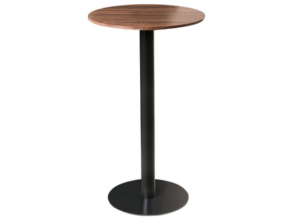 Garden Bistro Round Coffee Table 60 x 60cm Dark Brown Black Metal Base