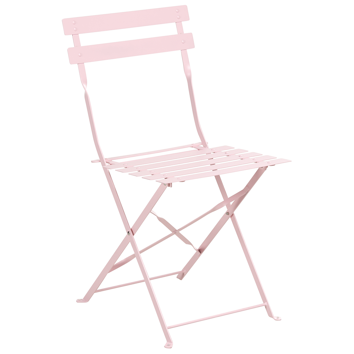 Garden Pastel Pink Steel Folding Table And Chairs Dining Set Storage