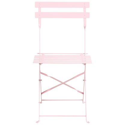 Garden Pastel Pink Steel Folding Table And Chairs Dining Set Storage
