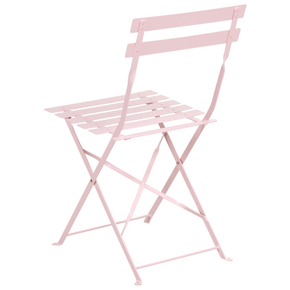 Garden Pastel Pink Steel Folding Table And Chairs Dining Set Storage