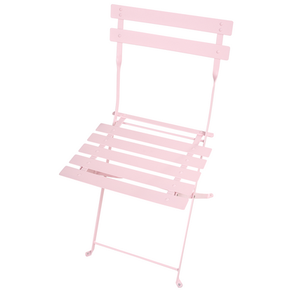 Garden Pastel Pink Steel Folding Table And Chairs Dining Set Storage
