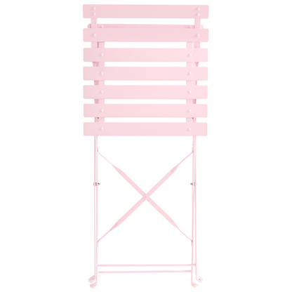 Garden Pastel Pink Steel Folding Table And Chairs Dining Set Storage
