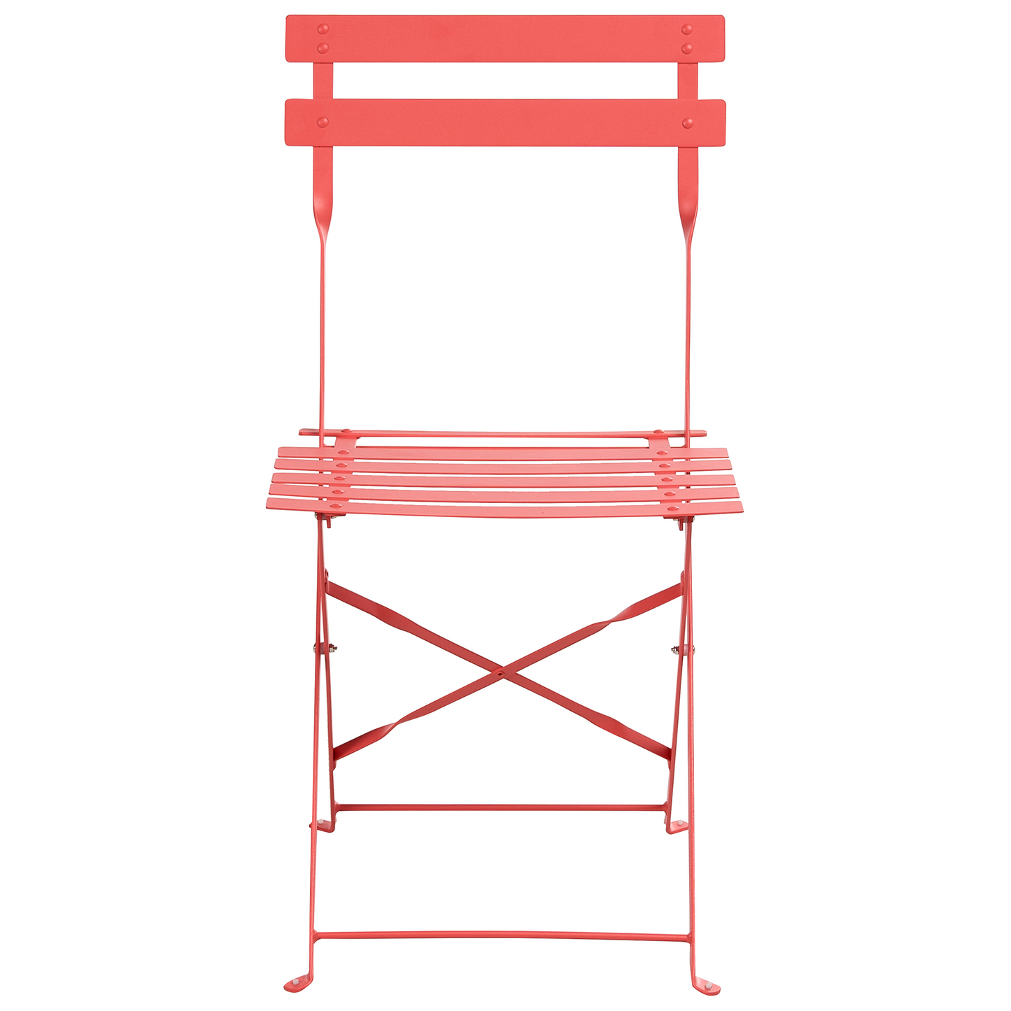 Garden Dining Set Red Steel Table And Chairs With Folding Storage Option