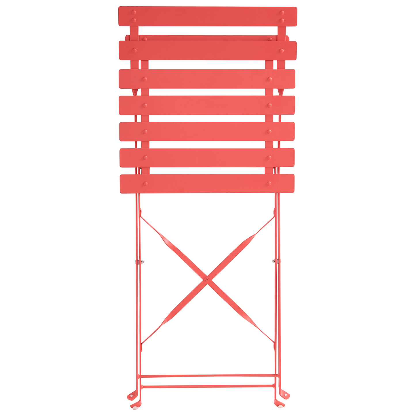 Garden Dining Set Red Steel Table And Chairs With Folding Storage Option