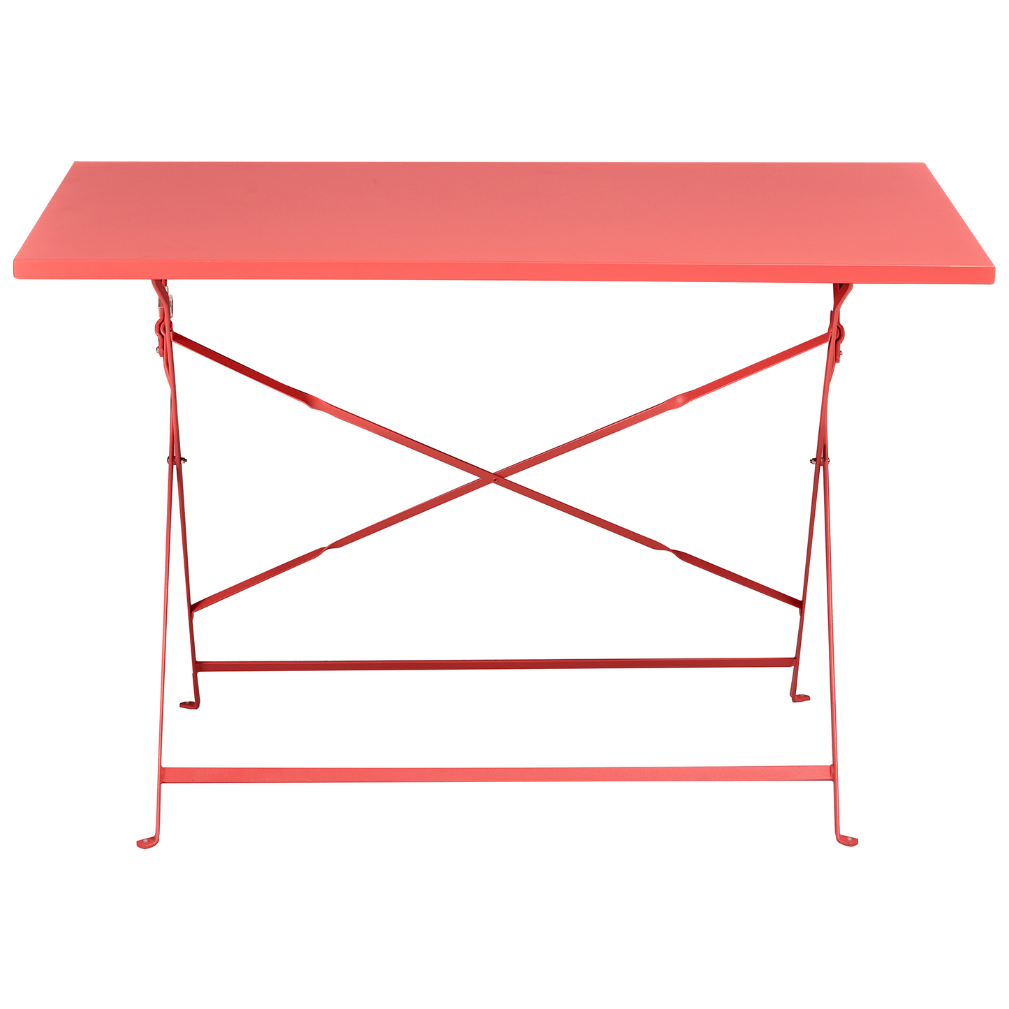 Garden Dining Set Red Steel Table And Chairs With Folding Storage Option