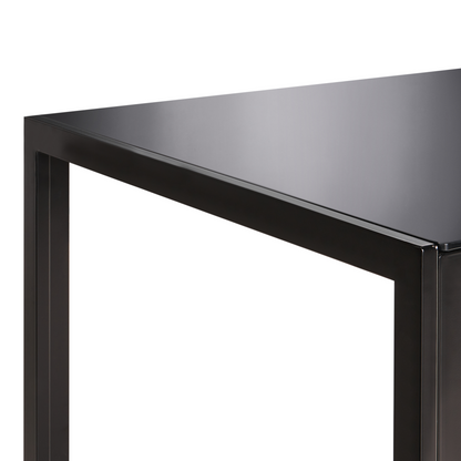 Modern Dining Table Black Tempered Glass Top 120 x 80cm