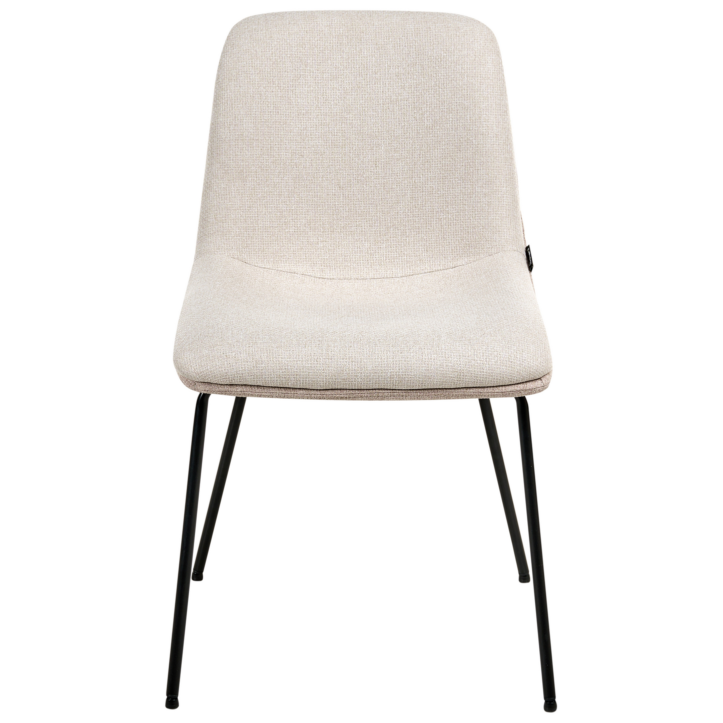 Set Of 2 Beige Fabric Dining Chairs Armless Easy Clean Minimalist Scandinavian