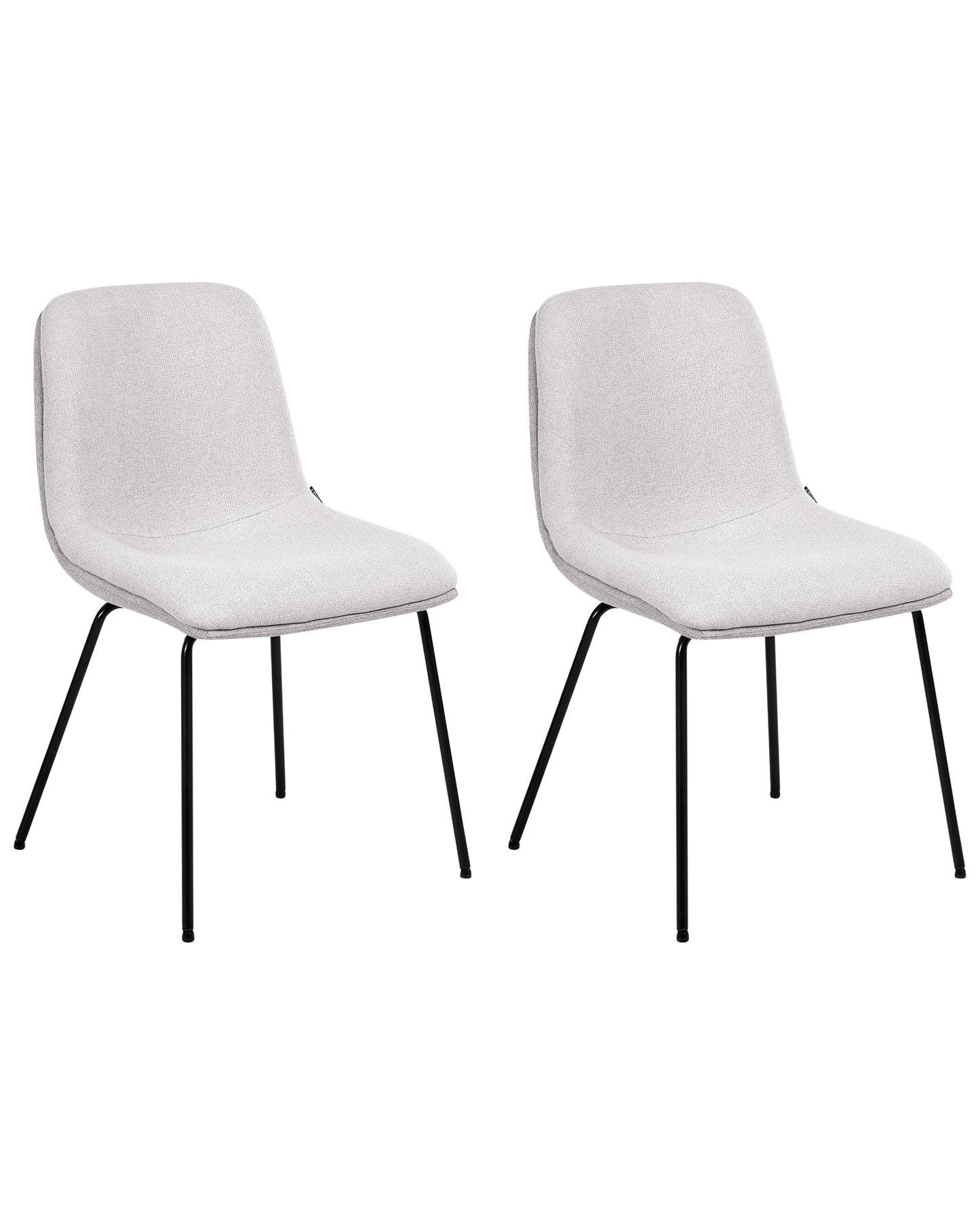 Set of 2 Armless Dining Chairs Light Grey Fabric