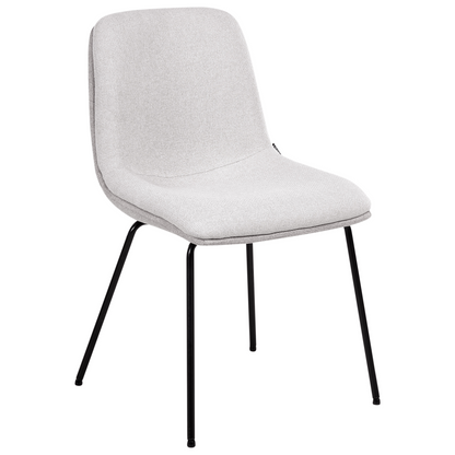 Set of 2 Armless Dining Chairs Light Grey Fabric