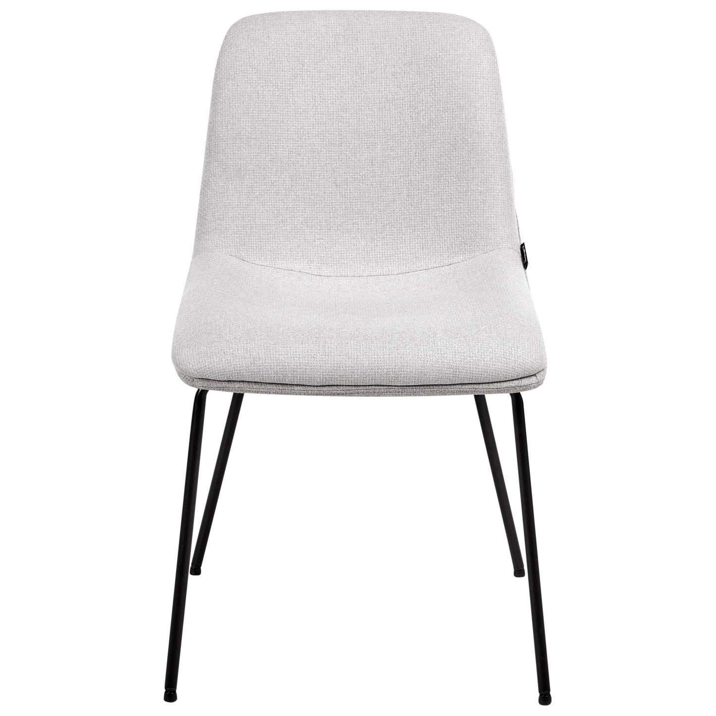 Set of 2 Armless Dining Chairs Light Grey Fabric