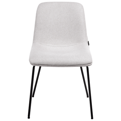 Set of 2 Armless Dining Chairs Light Grey Fabric