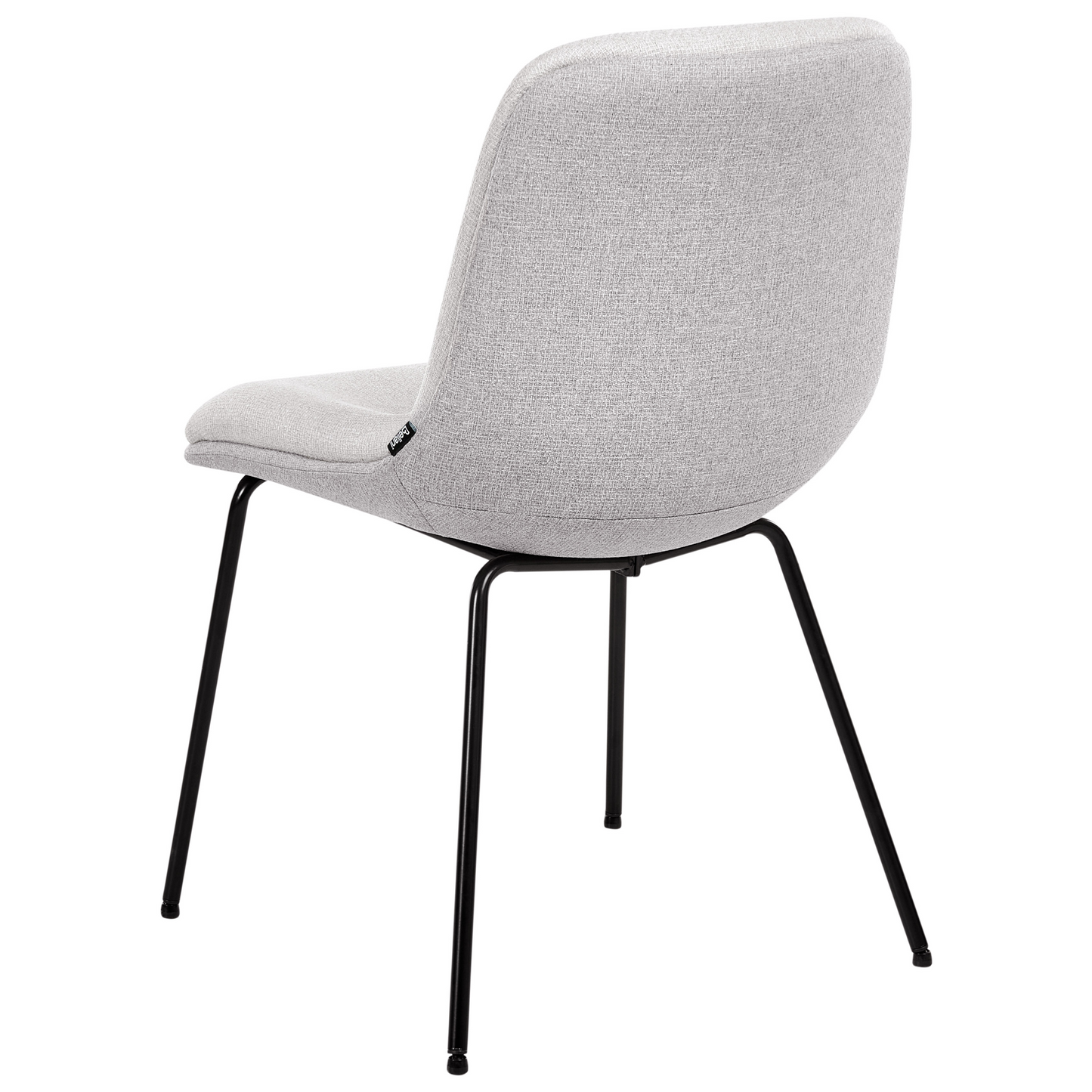 Set of 2 Armless Dining Chairs Light Grey Fabric