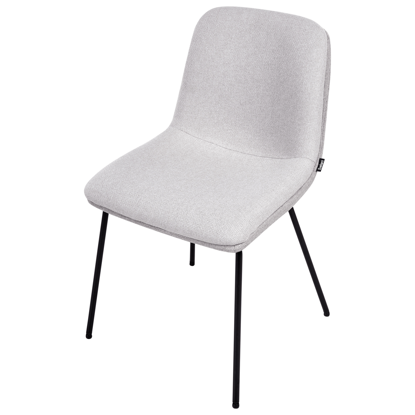 Set of 2 Armless Dining Chairs Light Grey Fabric