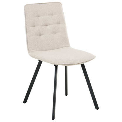 2 Light Beige Fabric Dining Chairs Armless Scandinavian