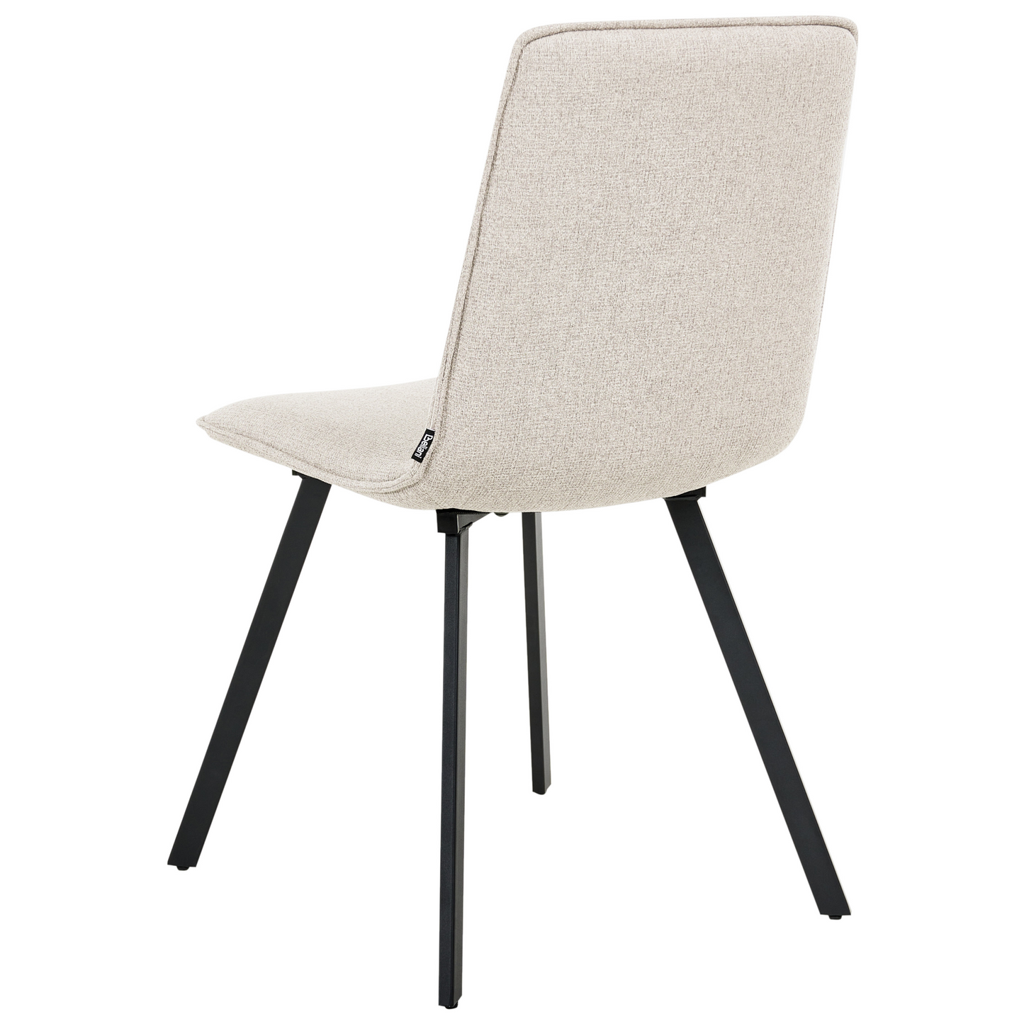2 Light Beige Fabric Dining Chairs Armless Scandinavian