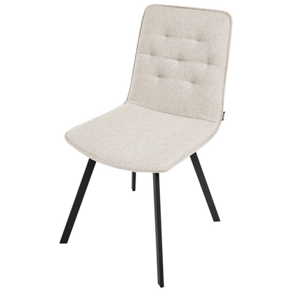 2 Light Beige Fabric Dining Chairs Armless Scandinavian