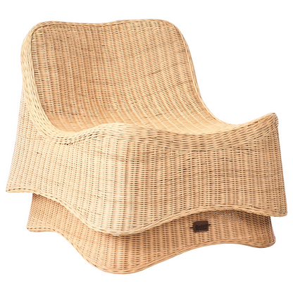 Natural Garden Armchair And Footstool Set For Outdoor Relaxation Low Stackable Lounge Chair