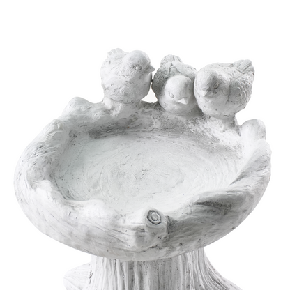 Bird Bath Grey Water Feeder For Garden Decor