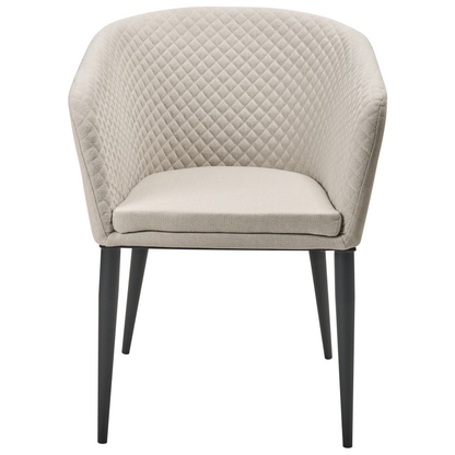 Set Of 2 Beige Fabric Garden Armchairs Weatherproof Outdoor Furniture With Steel Legs