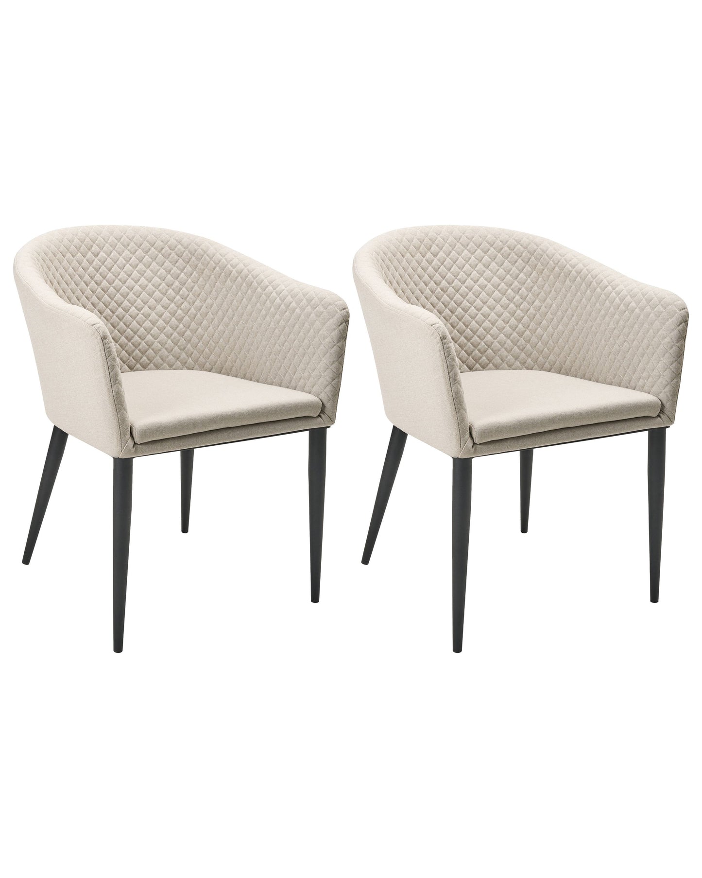 Garden Armchairs Set Of 2 Beige Fabric Upholstery With Steel Legs