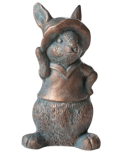 Brown Rabbit Figurine 37cm Hat Accent Indoor Outdoor Decoration