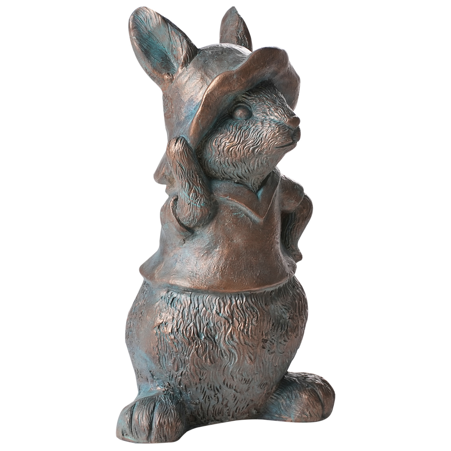 Brown Rabbit Figurine 37cm Hat Accent Indoor Outdoor Decoration