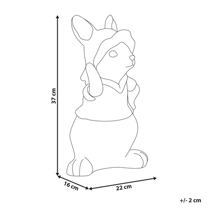 Brown Rabbit Figurine 37cm Hat Accent Indoor Outdoor Decoration