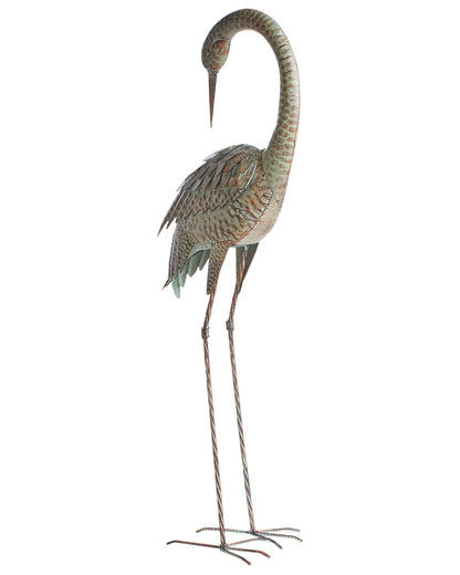 Crane Figurine 97cm Brown Durable Indoor Outdoor Decor