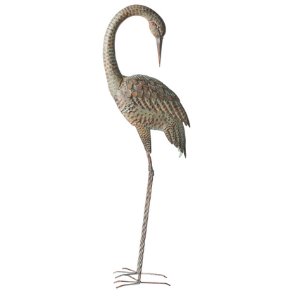 Crane Figurine 97cm Brown Durable Indoor Outdoor Decor