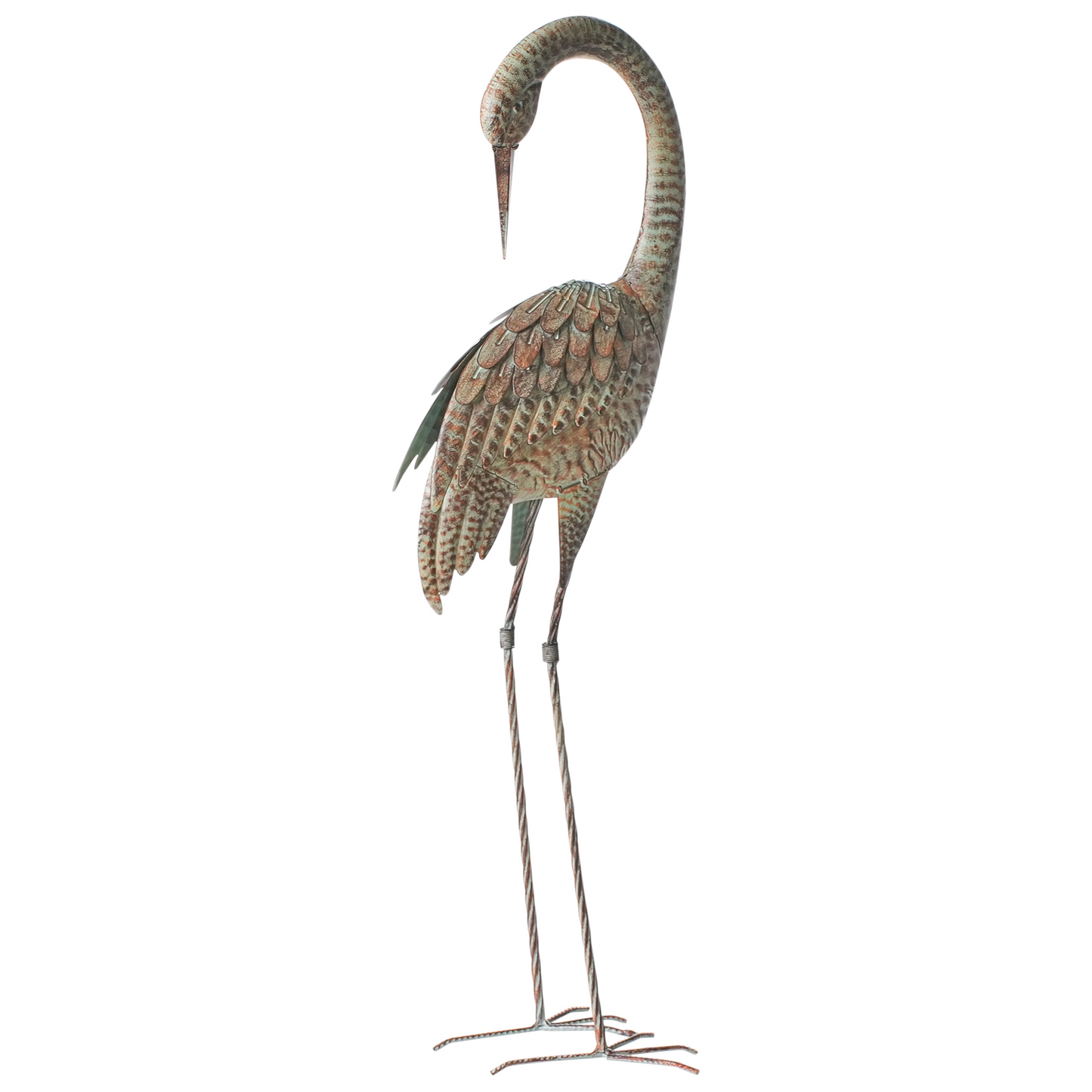 Crane Figurine 97cm Brown Durable Indoor Outdoor Decor