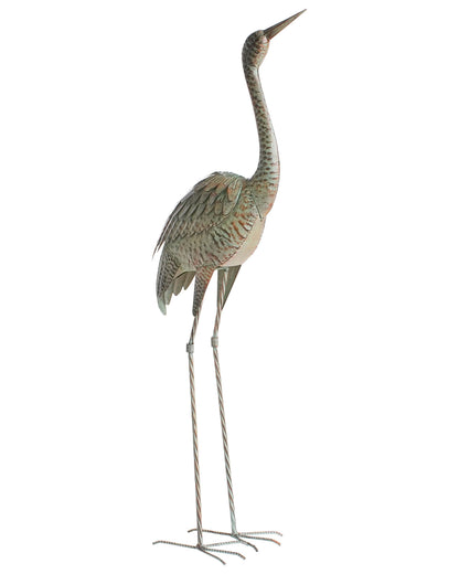 Crane Figurine 106cm Brown Indoor Outdoor Garden Accent
