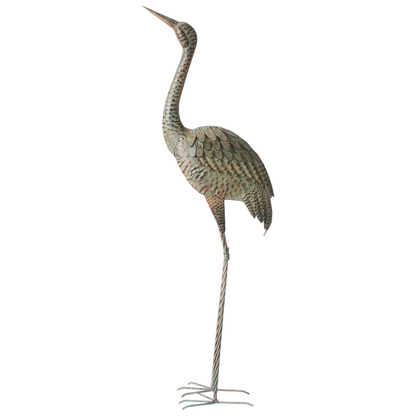 Crane Figurine 106cm Brown Indoor Outdoor Garden Accent