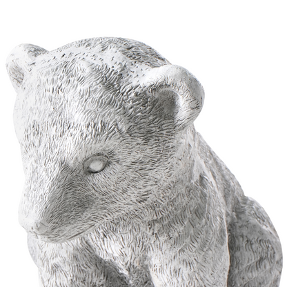 Grey Bear Figurine 36cm Indoor Outdoor Decor