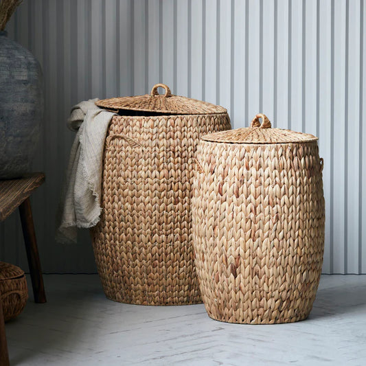 Water Hyacinth Laundry Basket with Lid