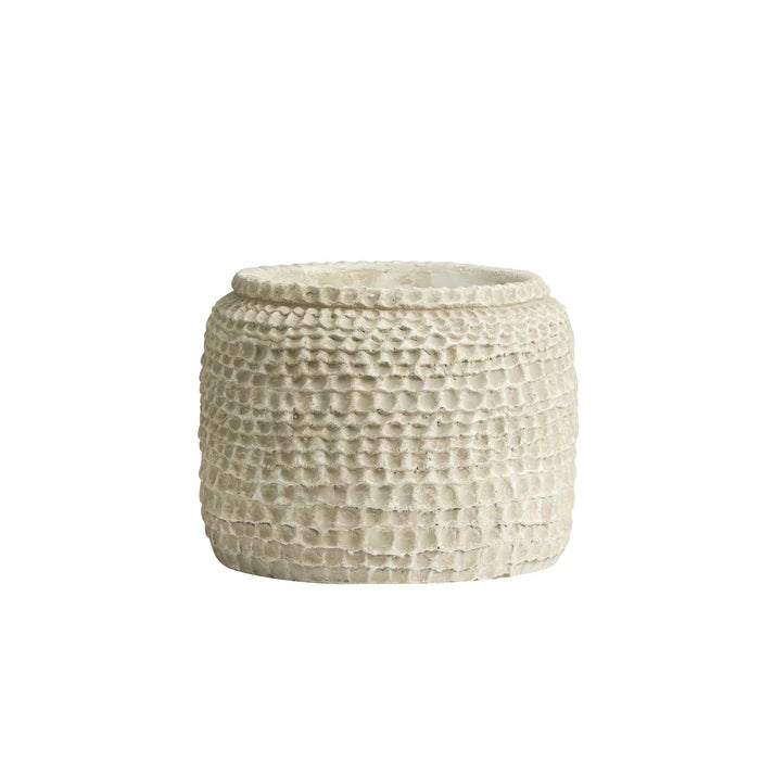 White Textured Concrete Plant Pots