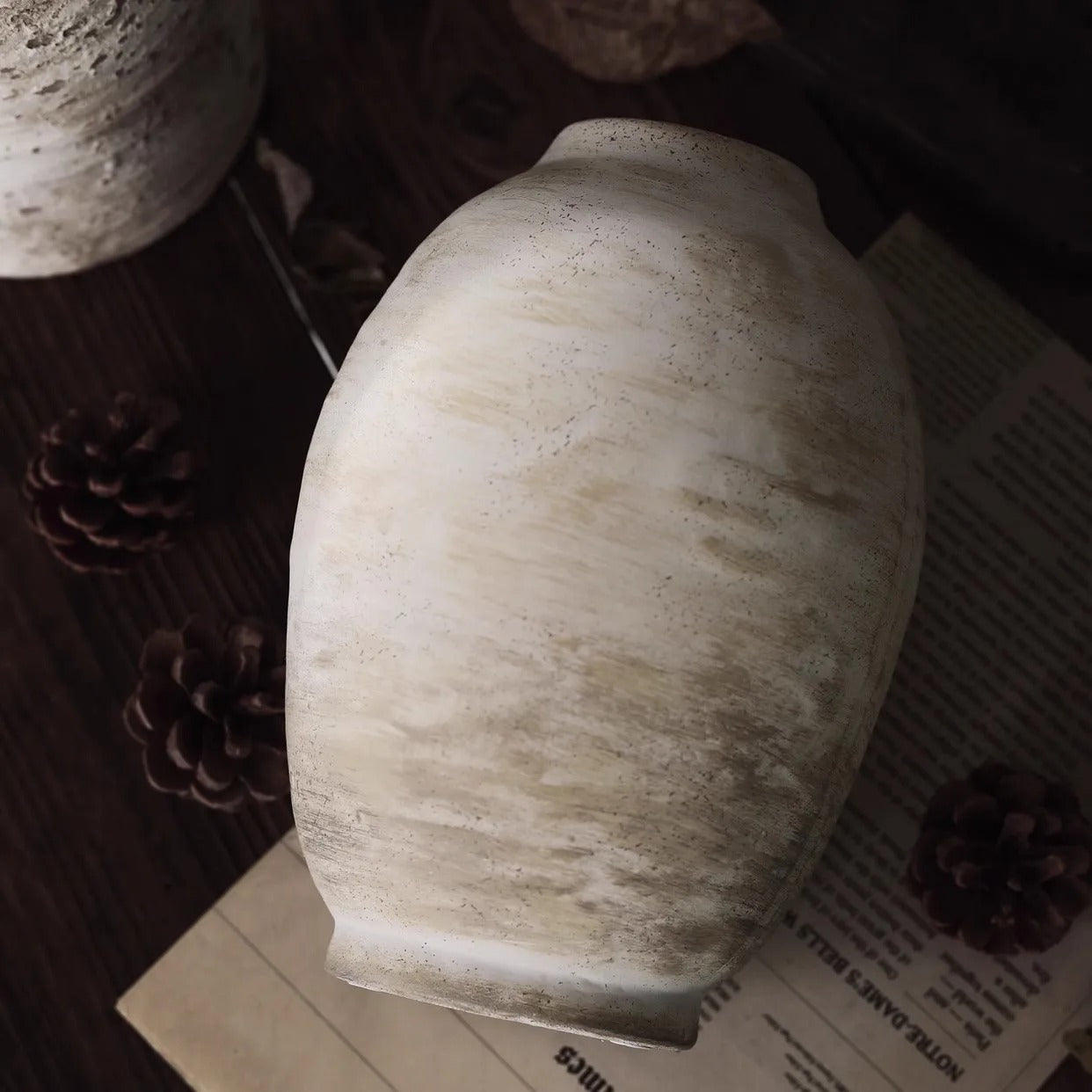 White Washed Small Neck Vase