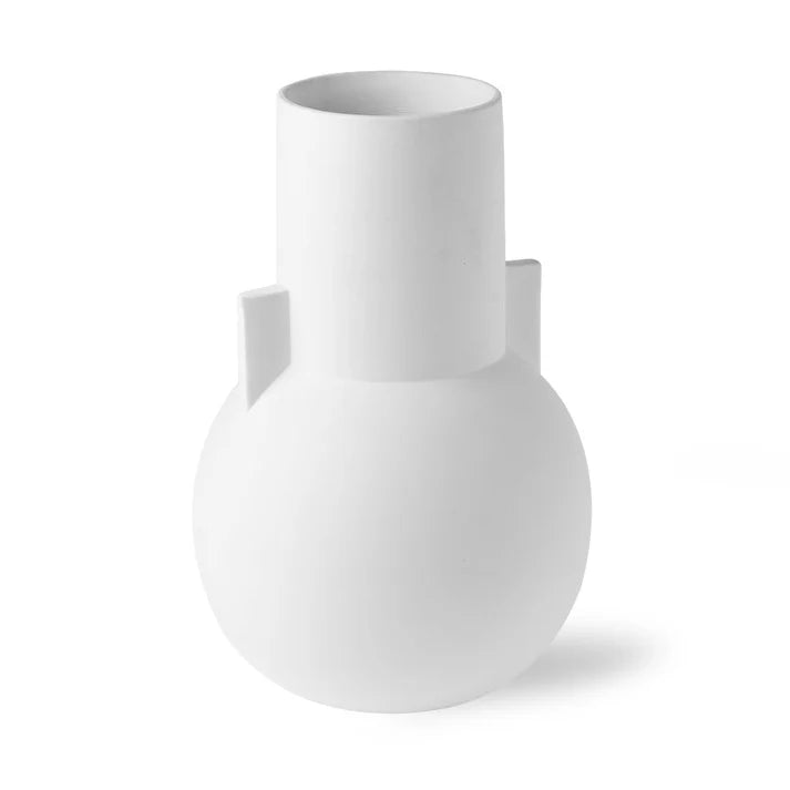 White Porcelain Vase with Round Bottom