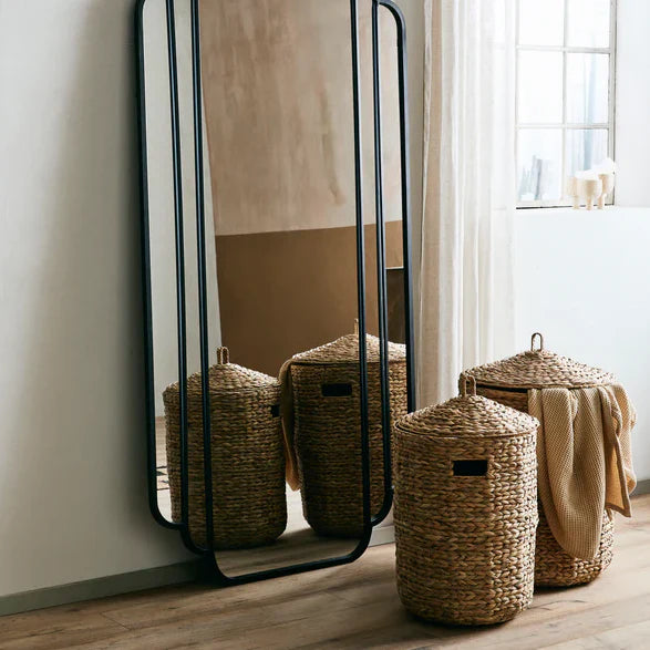 Lidded Woven Laundry Basket